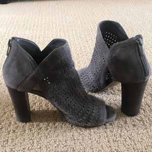 Vince Camuto Suede Peeptoe Booties